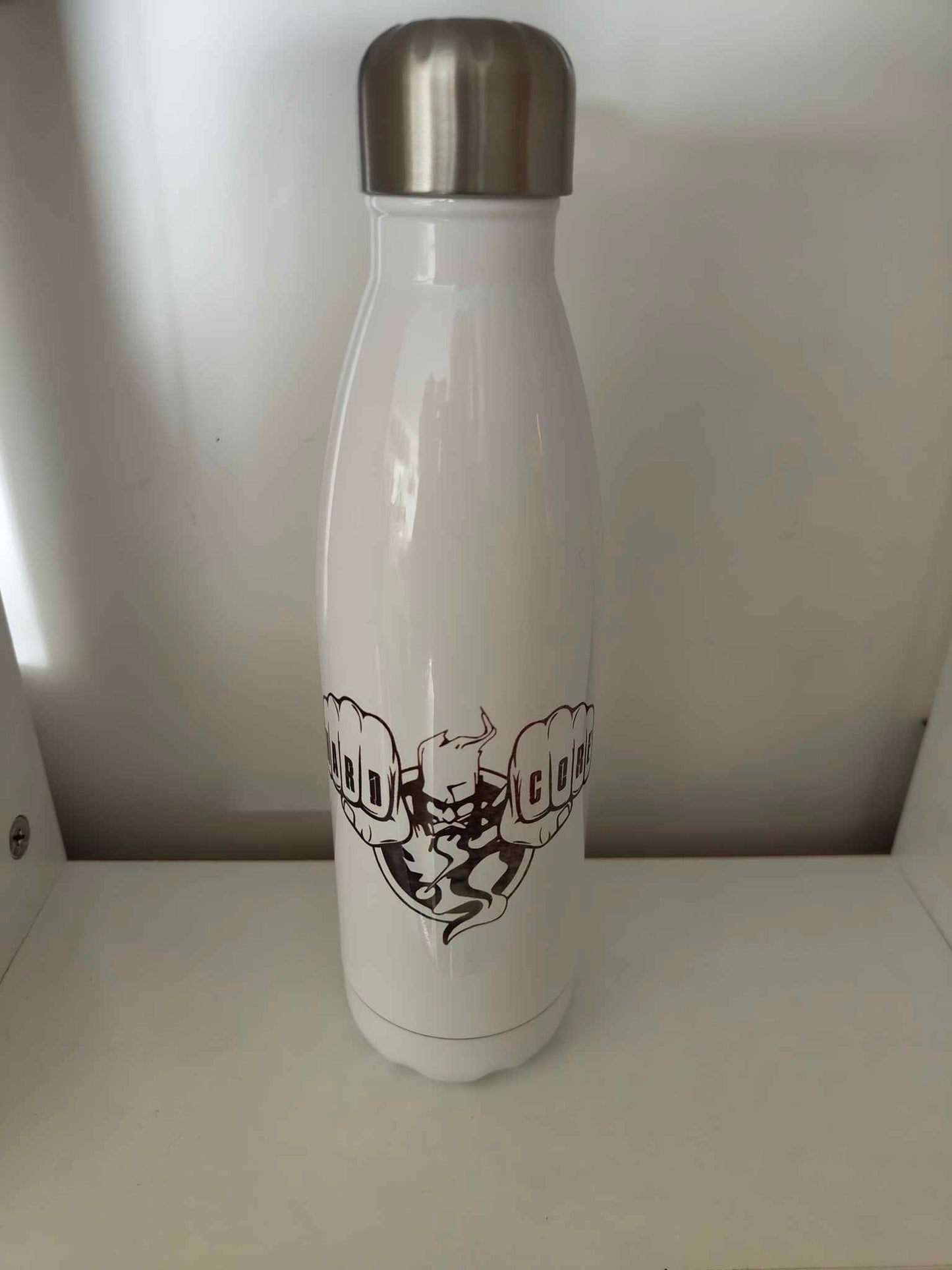 Gourde isotherme 500ml Blanche bouchon acier inoxydable