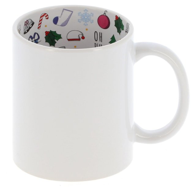 Mug céramique -Blanc - Intérieur "Christmas"