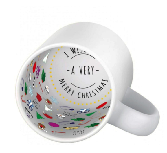 Mug céramique -Blanc - Intérieur "Christmas"