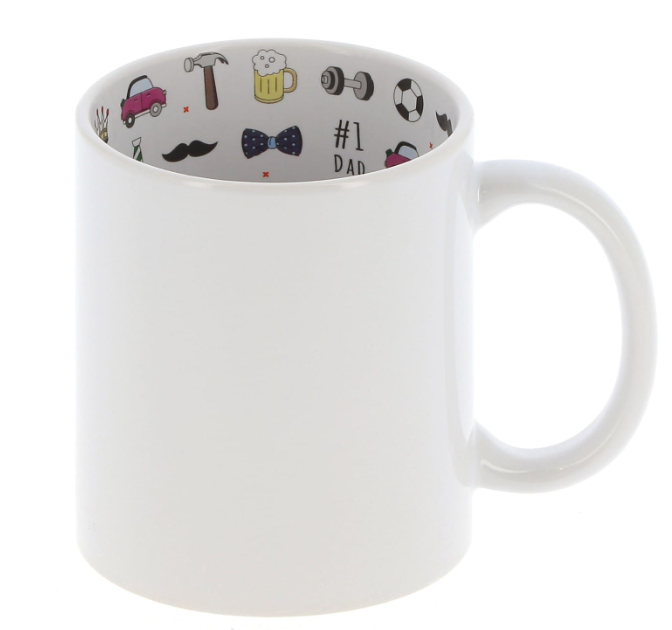 Mug céramique -Blanc - Intérieur "I love Dad"