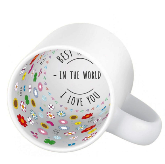 Mug céramique - Blanc - Intérieur "I love Mom"