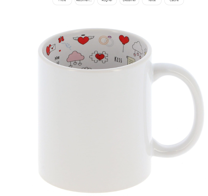 Mug céramique -Blanc - Intérieur "Love"
