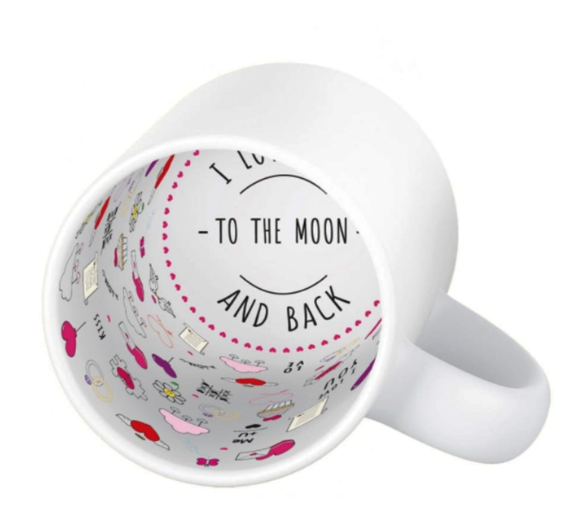 Mug céramique -Blanc - Intérieur "Love"