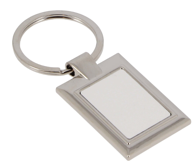Porte-clefs métal - Forme rectangle (livré avec boîte cadeau noire)