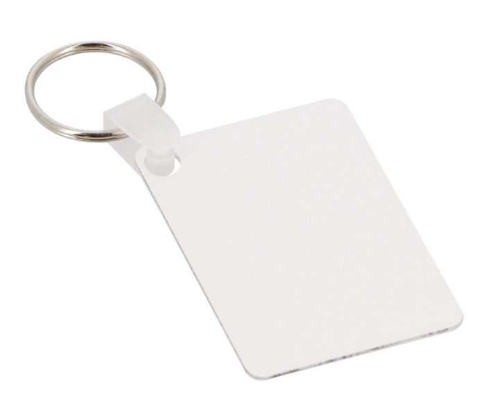 Porte-clefs plastique - Forme rectangle, recto-verso
