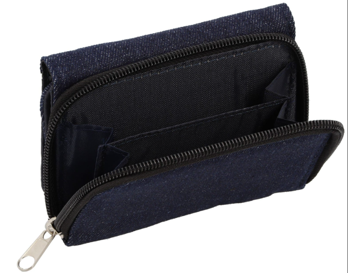 Porte-monnaie denim bleu