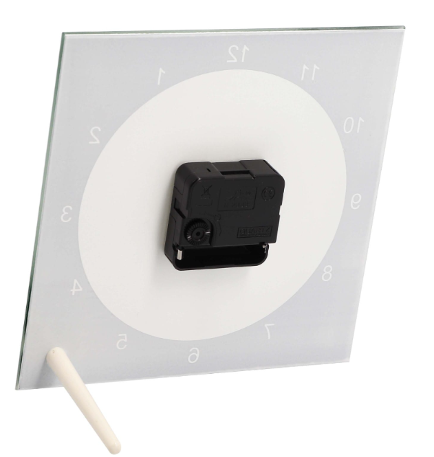 Horloge verre ronde 20cm - Aiguilles noires