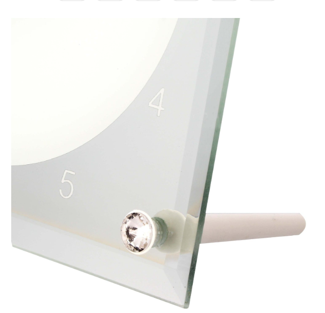 Horloge verre ronde 20cm - Aiguilles noires