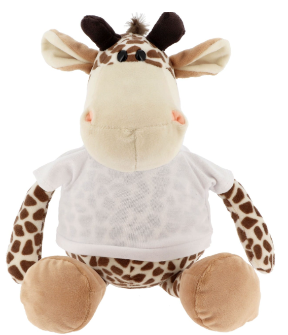 Peluche Girafe + T-shirt blanc - Hauteur 23cm