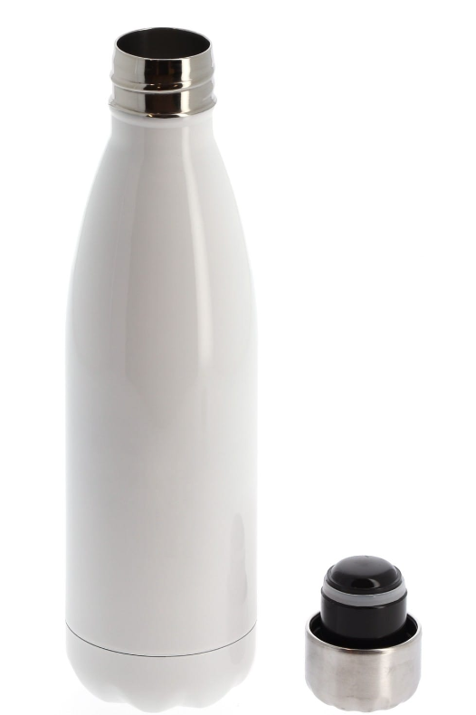 Gourde isotherme 500ml Blanche bouchon acier inoxydable