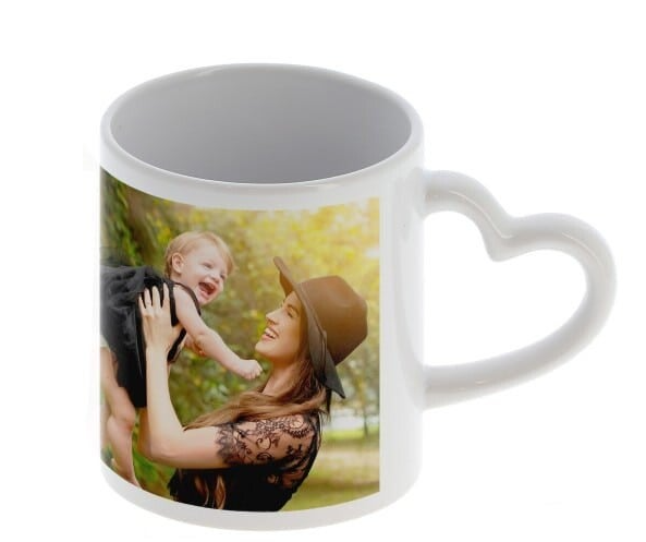 Mug céramique Blanc - Anse cœur