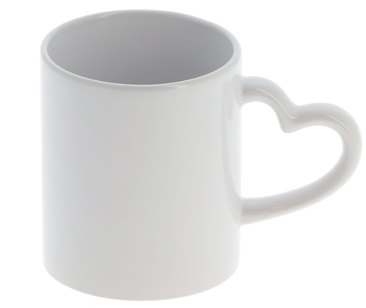 Mug céramique Blanc - Anse cœur