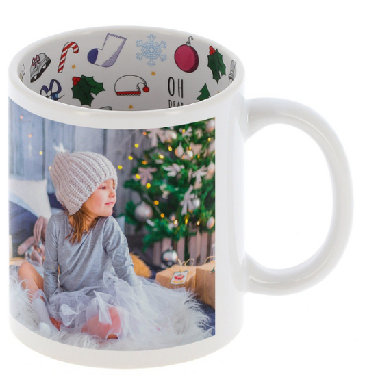 Mug céramique -Blanc - Intérieur "Christmas"