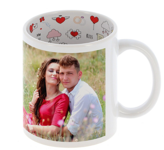 Mug céramique -Blanc - Intérieur "Love"