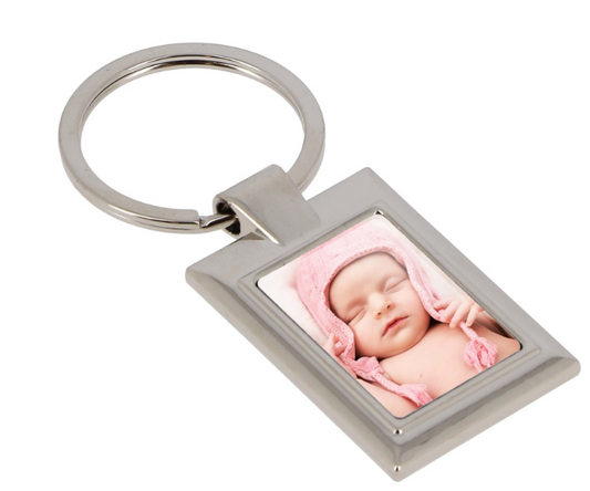 Porte-clefs métal - Forme rectangle (livré avec boîte cadeau noire)